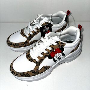 Disney Minnie Mouse Leopard Print Sneakers Shoes Women's Size 9 NWT
